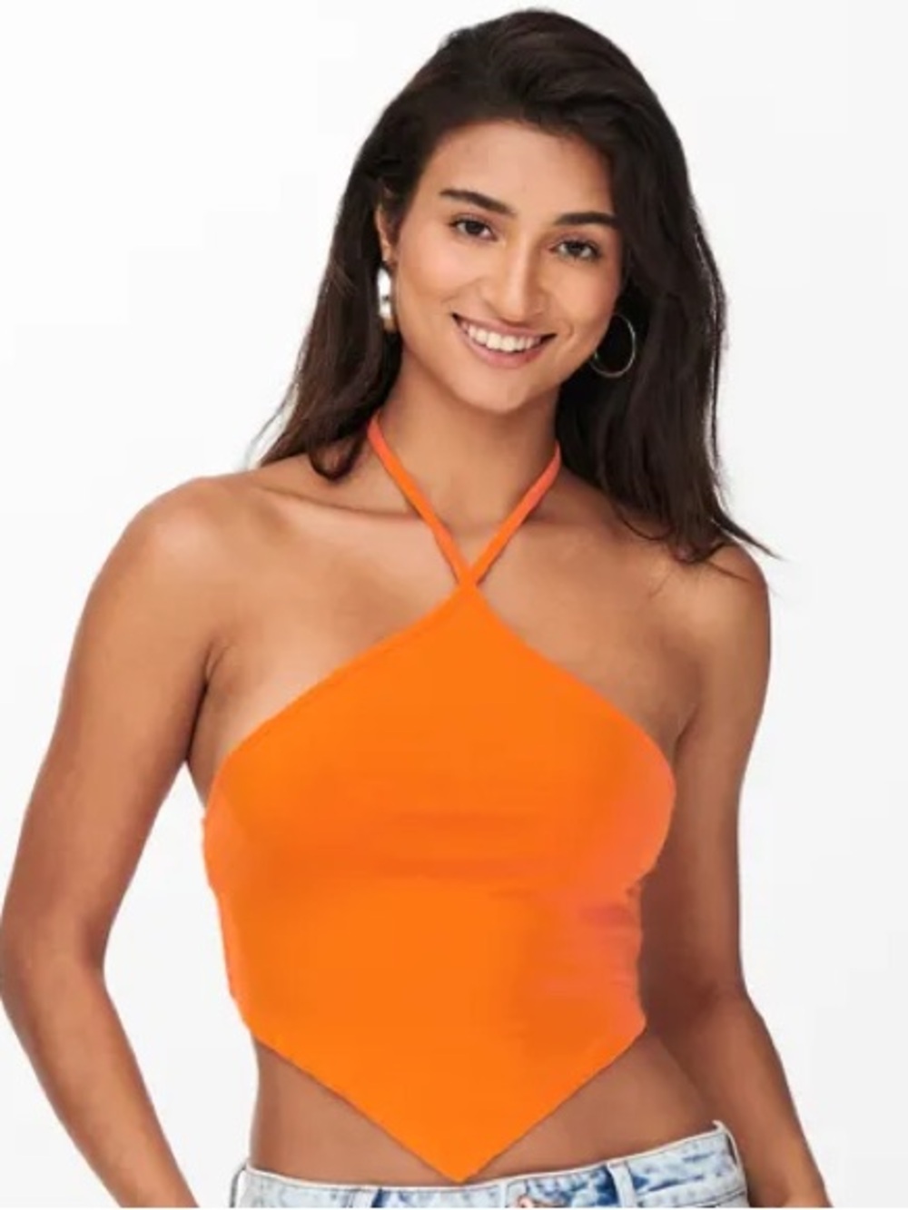Hollister Orange Halter Bandana Crop Top | Size: Large